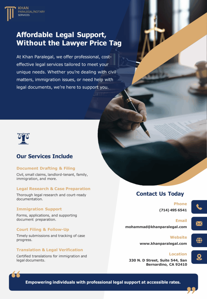 Legal-Paralegal-Notary-Power of Attorney-Khan