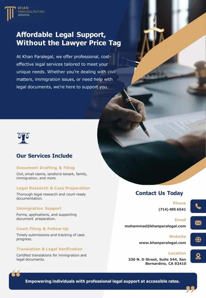 Legal-Paralegal-Notary-Power of Attorney-Khan