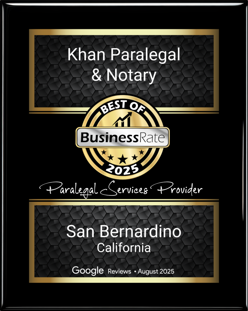 Khan Paralegal and Notary Business Contracts, Legal Services